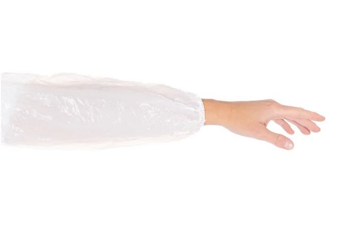 Disposable Plastic Sleeve Protector White  (pack of 100)