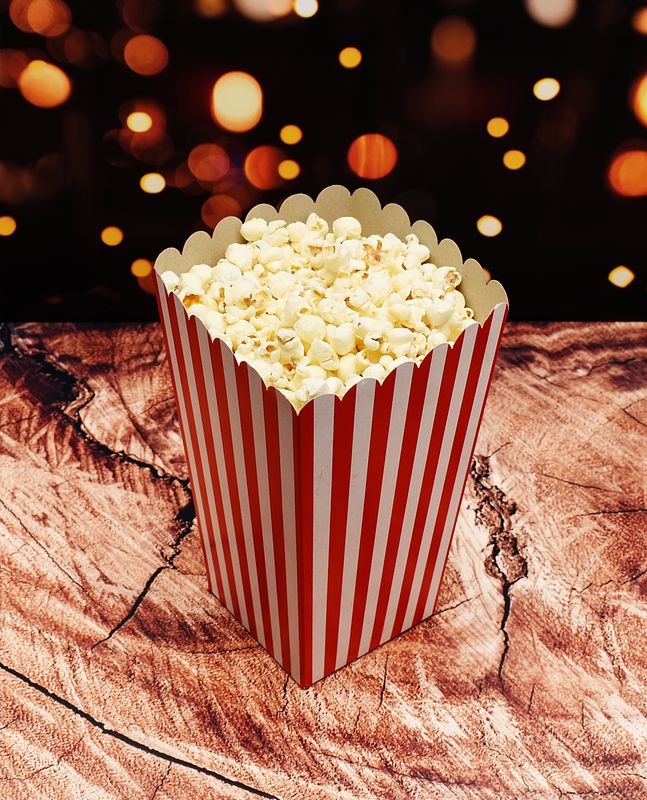 Box Popcorn Large Stripe ONLY Red/White 140x140x240mm