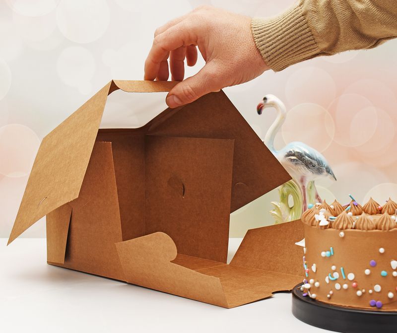 Smash Cake Box Window 6 x 6 x 6 Eco Brown (ea)