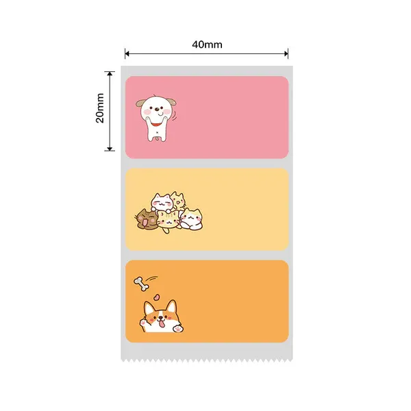 Niimbot B21/B3s - 40*20MM - 320 Thermal Labels Cats &amp; Dogs