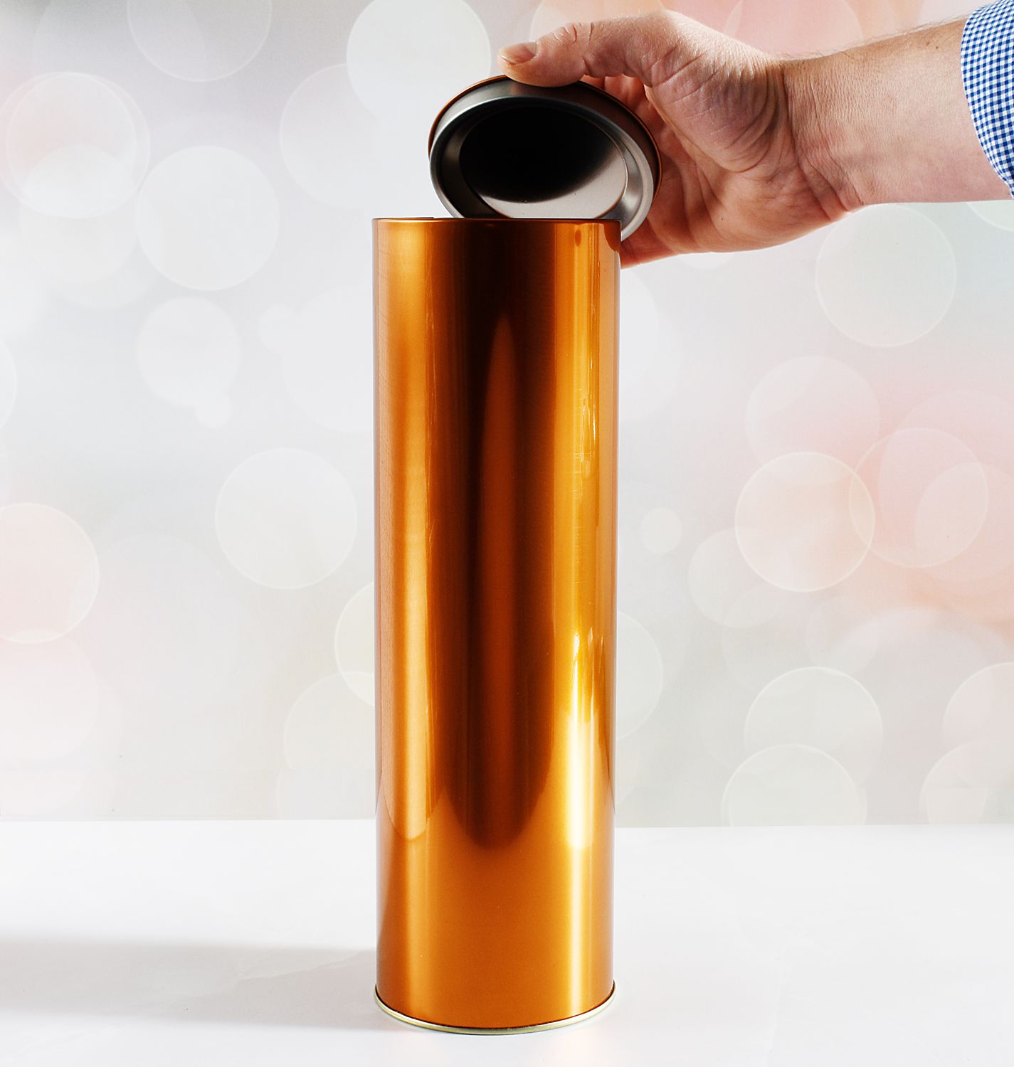 Liquor Bottle Tin + Lid - Bright Copper (each)