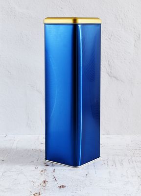 Liquor Bottle Tin + Lid  - Matt Blue &amp; Gold (each)