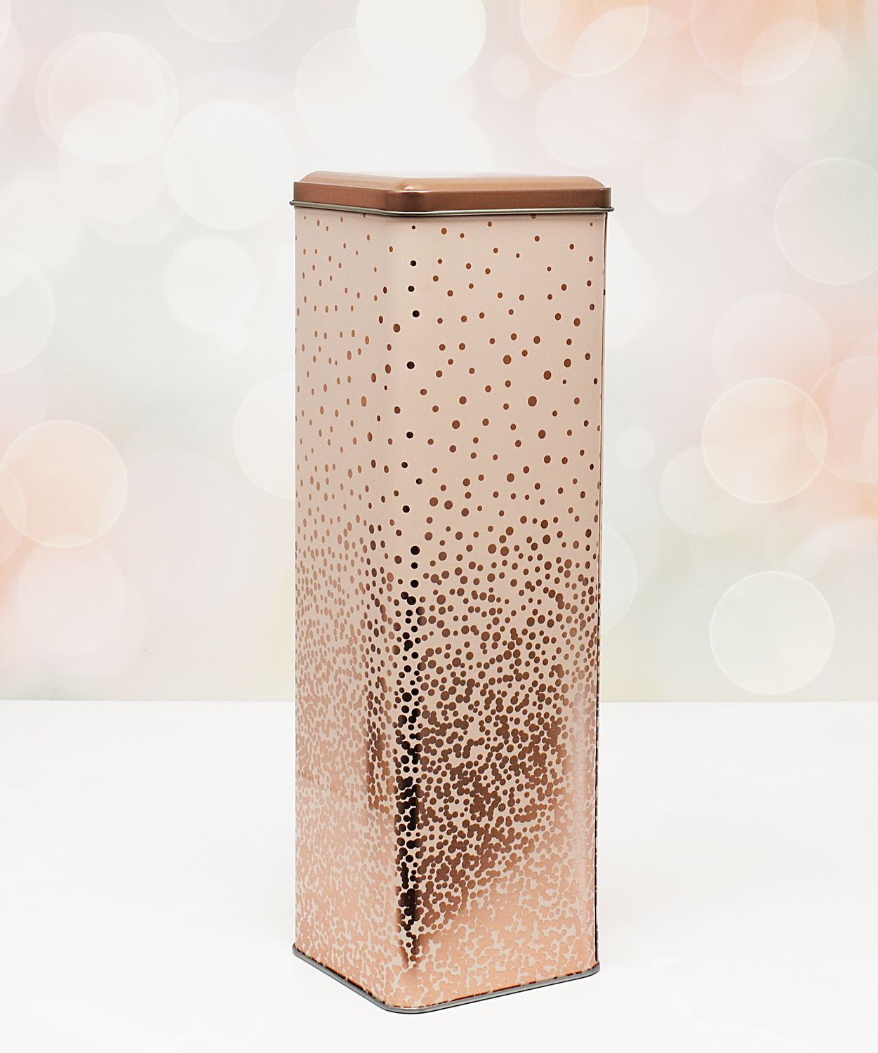 Wine/Champagne Bottle Tin - Cream &amp; Rose Gold (ea)