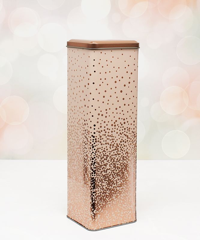 Wine/Champagne Bottle Tin - Cream &amp; Rose Gold (ea)