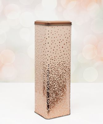 Wine/Champagne Bottle Tin - Cream &amp; Rose Gold (ea)