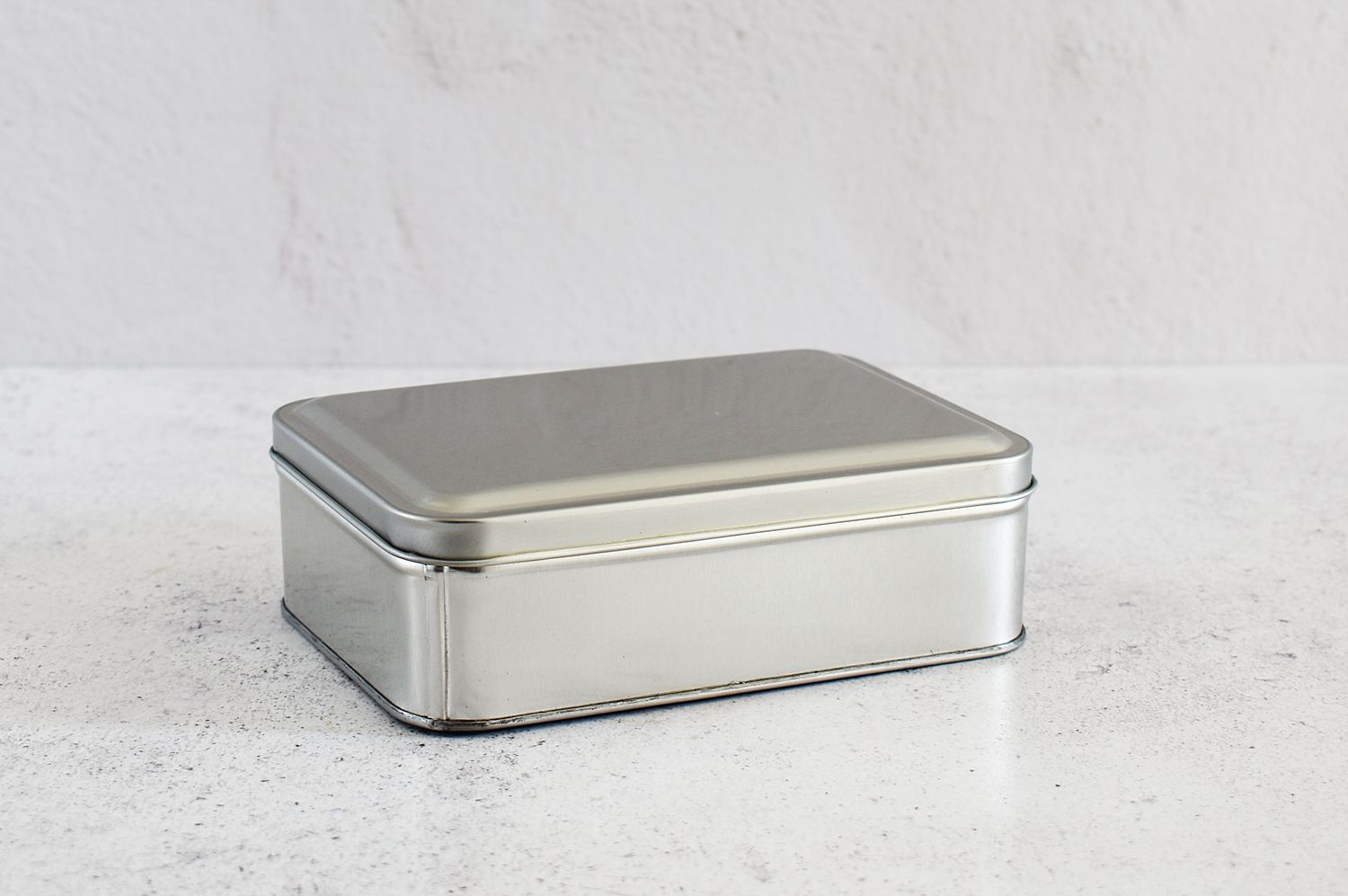 Aluminium Biscuit Tin + Lid - Silver (each)