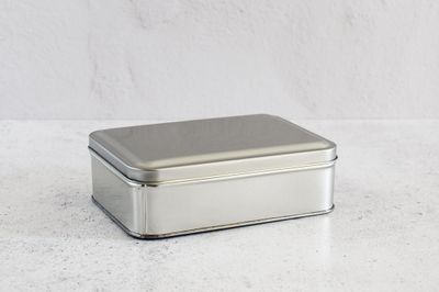 Aluminium Biscuit Tin + Lid - Silver (each)