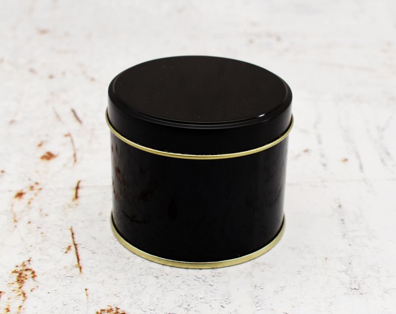 Tin S/Lid 74mm D x 60mm H - Black