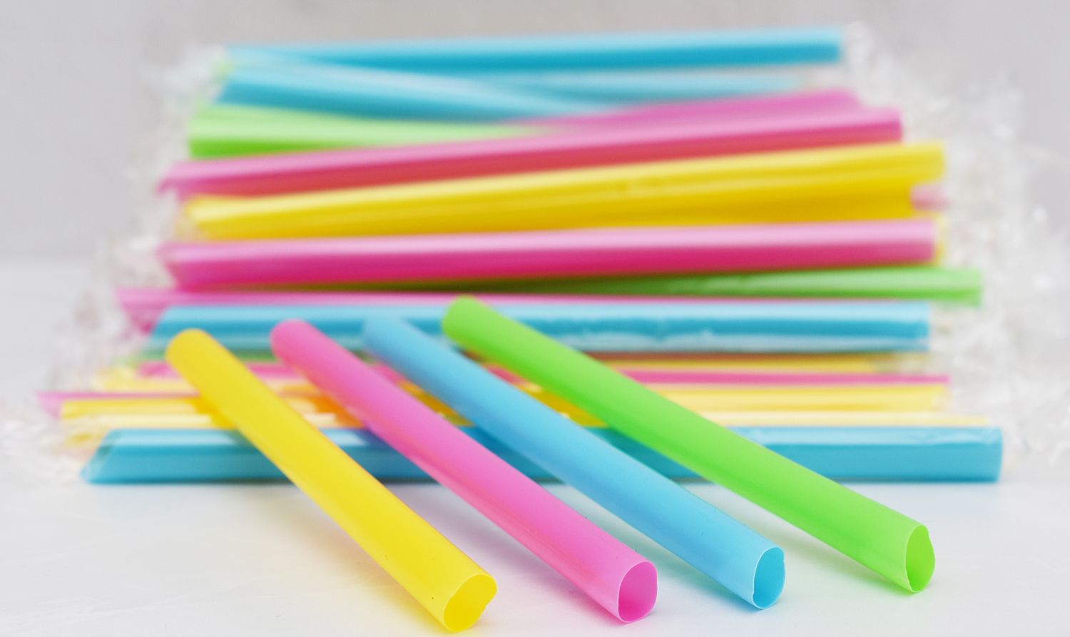 Straws Wrapped Thick Smoothie 12mm Assorted Colors (100)