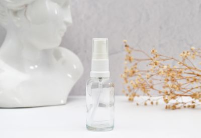 Clear Glass Bottle Lotion/Serum White Pump 30ml