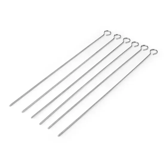 Masterclass Stainless Steel Flat Sided Skewers 40cm (6pk)