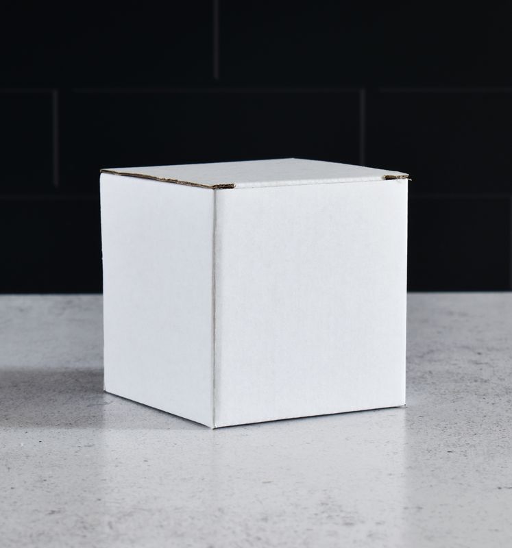 Corrugated White Mug Box 90mmx90mmx90mm (ea)