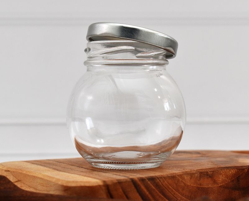 Clear Glass Jar Apple Sil. Lid-120ml