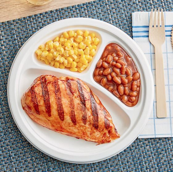 E - EcoWare Compostable Plate 3 Div 23cm (50)