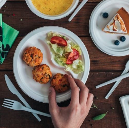 E - EcoWare Compostable Plate 2 Div 22.8cm (50)