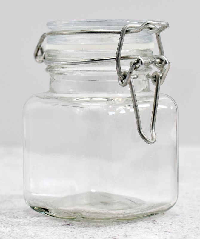 Glass Jar Cliptop Square 8.5x4.5cm 90ml