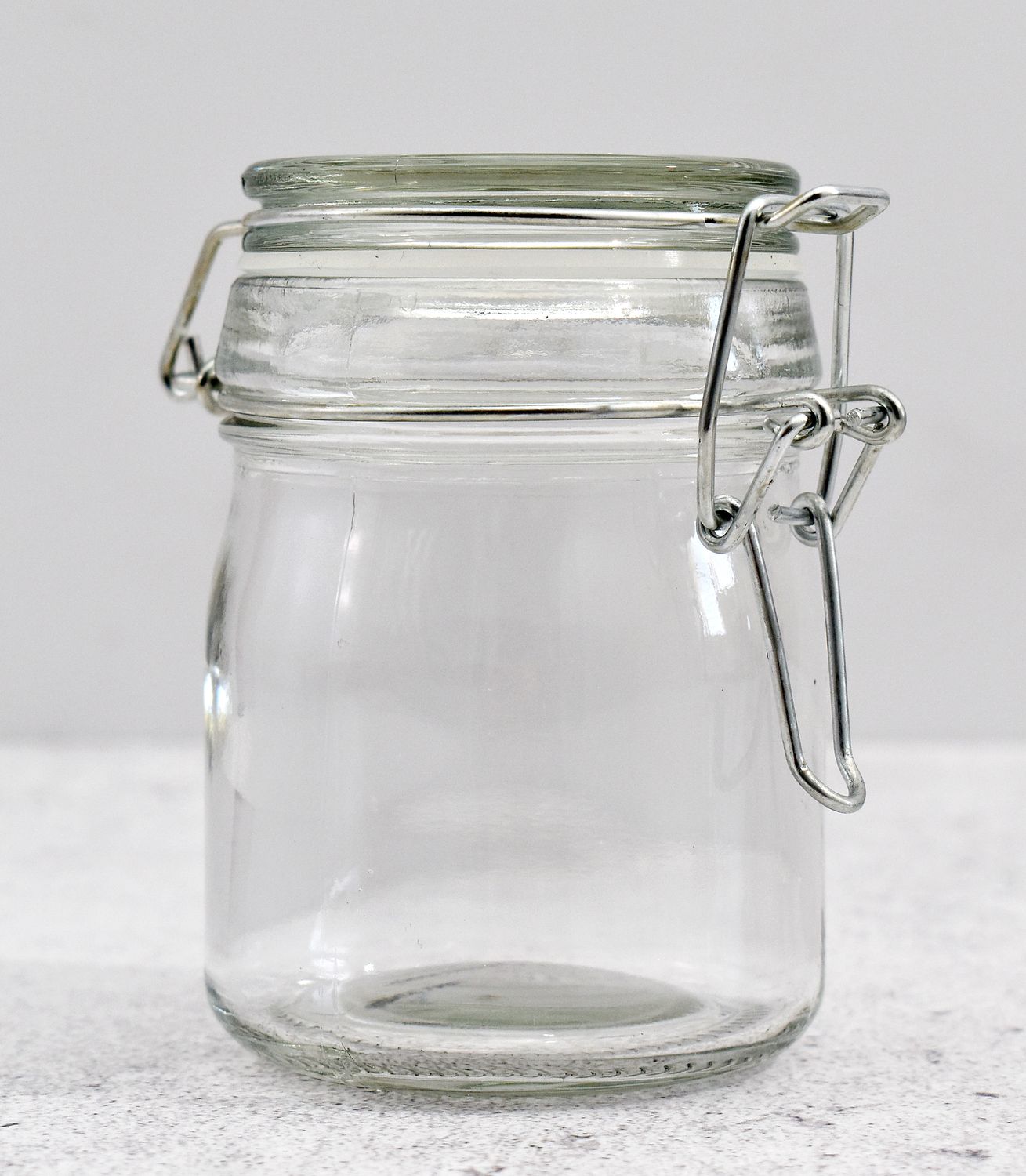 Glass Jar Cliptop Round 10x6cm 190ml