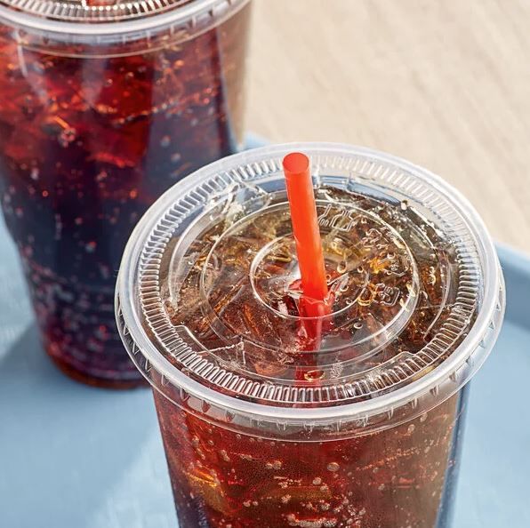 Z-Smoothie Cup PET Clear flat lids Straw Hole (Qty 50)