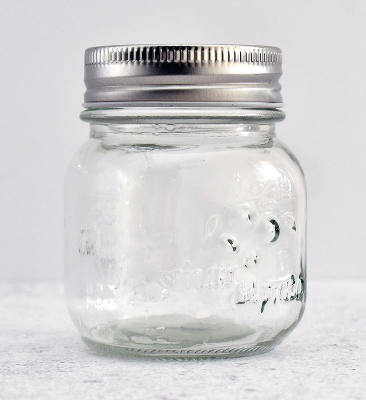 Glass Jar Embossed with Silver Lid - 150ml