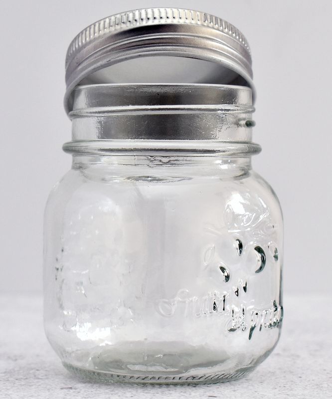 Glass Jar Embossed with Silver Lid - 150ml