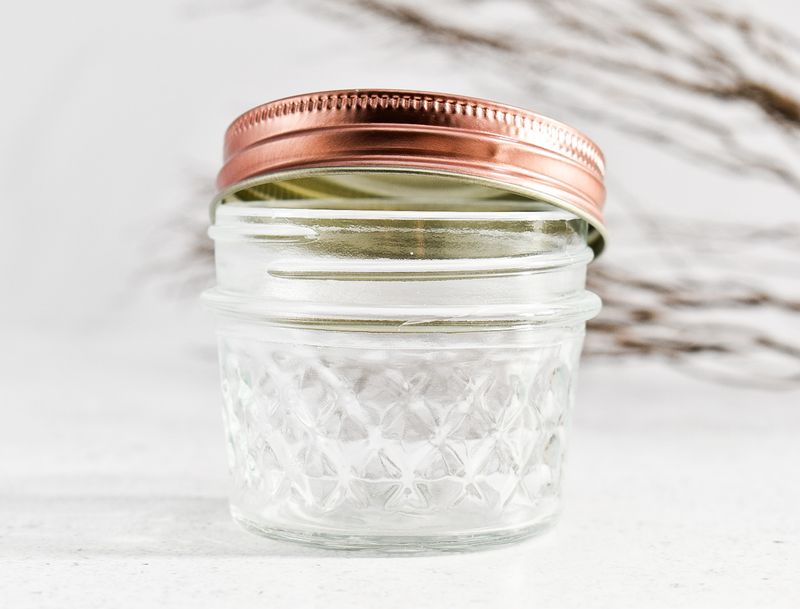 Glass Jar Pineapple Pattern Copper Color Lid 100ml