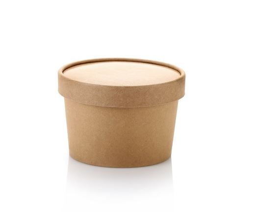 XJ - Ice Cream Tub Kraft 180ml 45mm (each)**LID NOT INCLUDED**