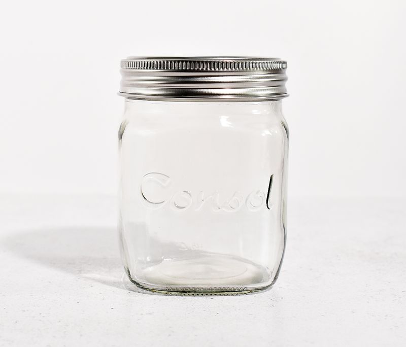 Glass Jar Consol Preserve 500ml + Silver Lid  (ea)