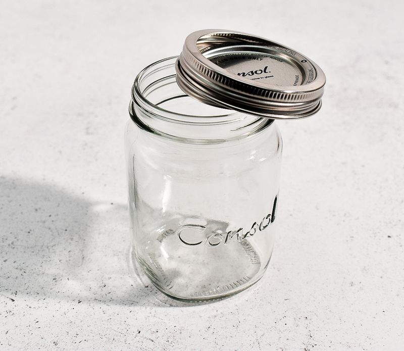 Glass Jar Consol Preserve 250ml Silver Lid  (ea)