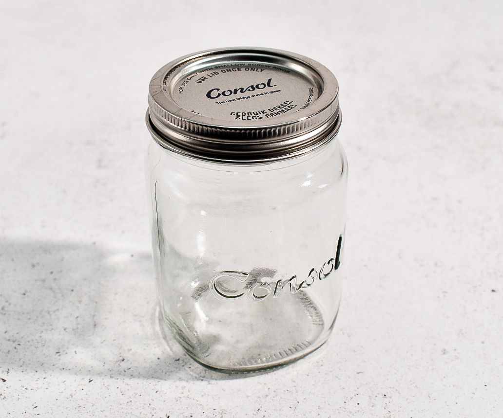 Glass Jar Consol Preserve 250ml Silver Lid  (ea)
