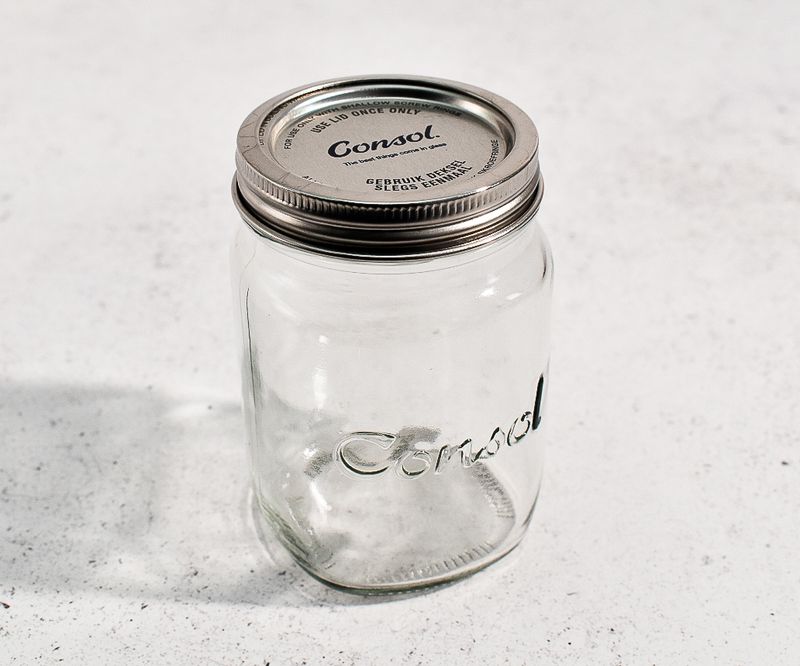 Glass Jar Consol Preserve 250ml Silver Lid  (ea)