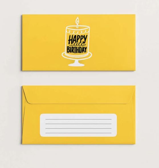 Money Envelopes - Happy Birthday Yellow (2pc)