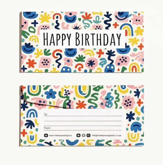 Money Envelopes - Swirl Happy Birthday (2pc)