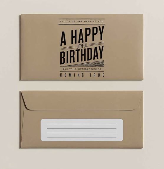 Money Envelopes - Happy Birthday Brown (2pc)