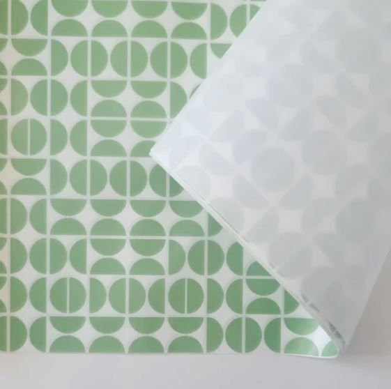 Tissue Paper - Retro - Green on White (Qty 5)