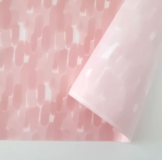 Tissue Paper - Paint Strokes - Pink on White (Qty 5)