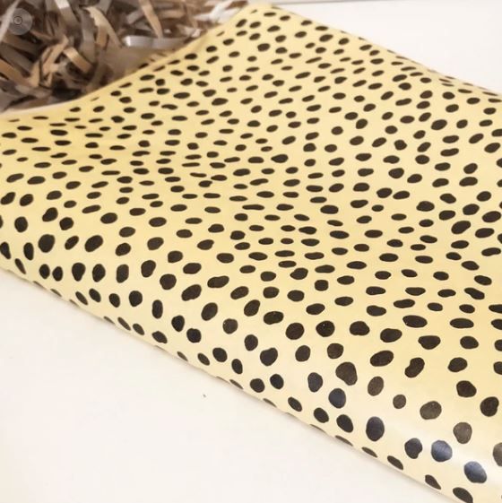 Tissue Paper - Mini Dot - Black on yellow (Qty 5)