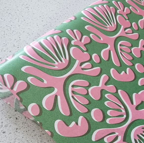 Tissue Paper - Matisse - Pink on Green (Qty 5)