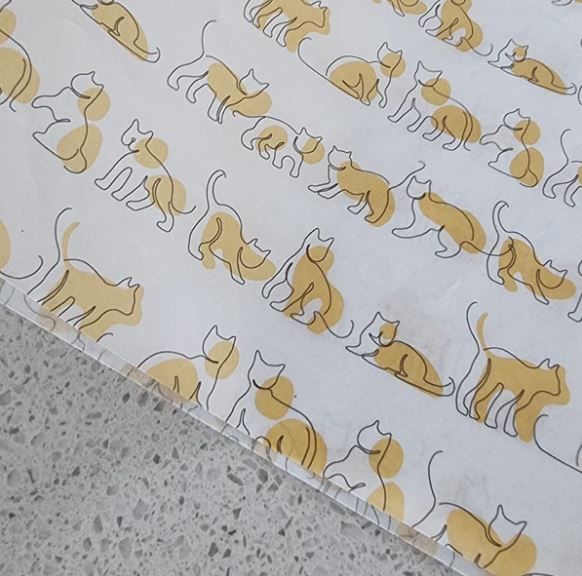 Tissue Paper - Cat - Ginger &amp; Black on White (Qty 5)