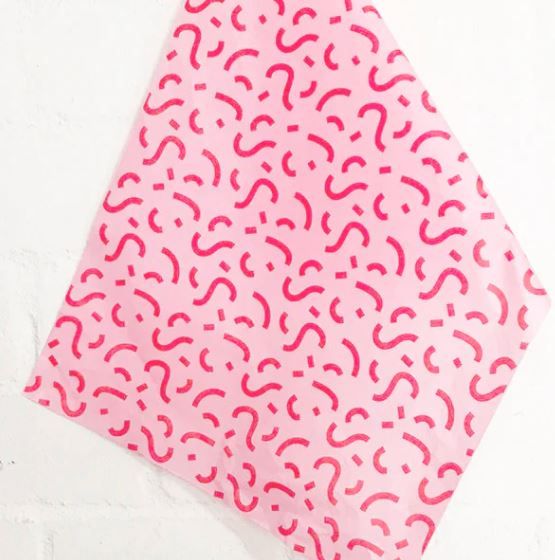 Tissue Paper - Bold Doodle - Red on Pink (Qty 5)