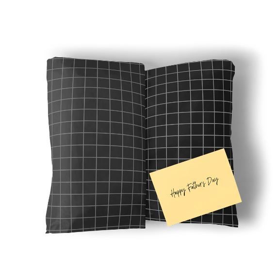 Tissue Paper - Geo Grid - Grey on Black (Qty 25)