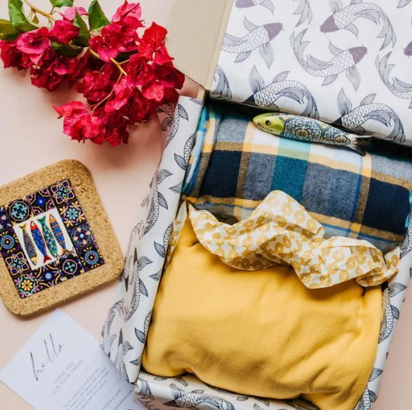 Tissue Paper - Fish - Navy On White (Qty 5)