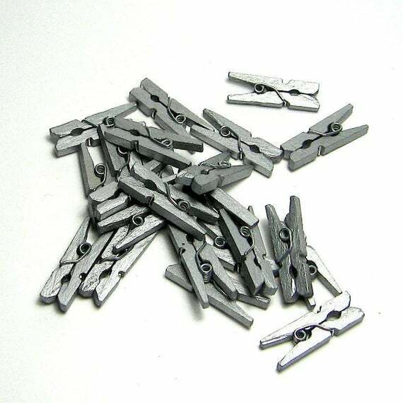 Wooden Mini Pegs 2.5cm Silver (Qty100)