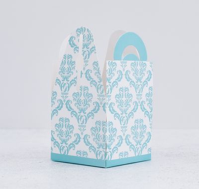 Novelty Box Damask 65x65x60mm Light Blue (ea)
