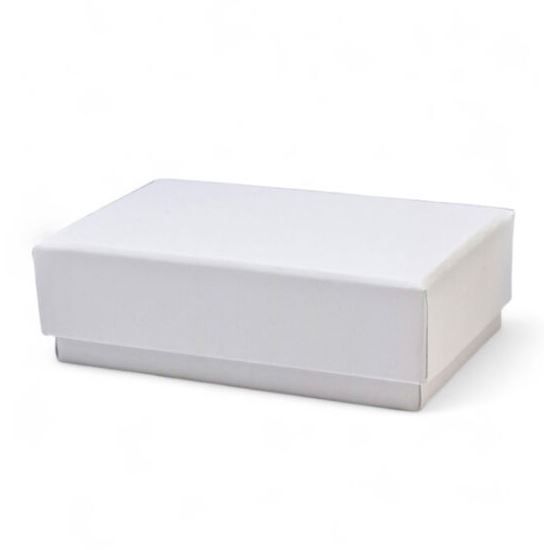 Chipboard Jewellery Velvet box-White 80x50x25 mm (each)