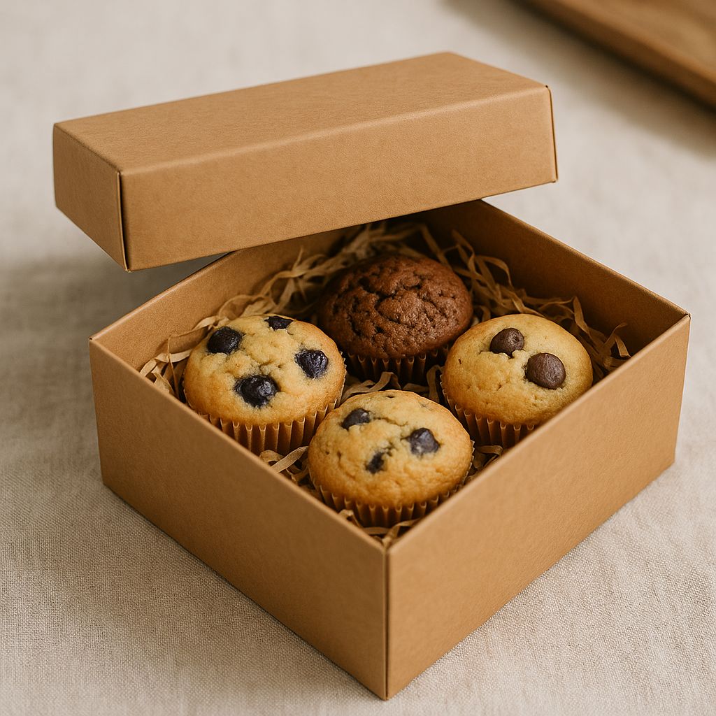 Gift Box Kraft Base + Kraft Lid 150 x 150 x 75mm (ea)