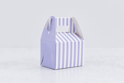 Mini Party Box 70 x 50 x 50 mm Lilac Stripe (ea)