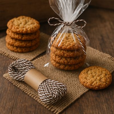 Bakers Twine 10 m x 2 mm - Brown & Cream (ea)