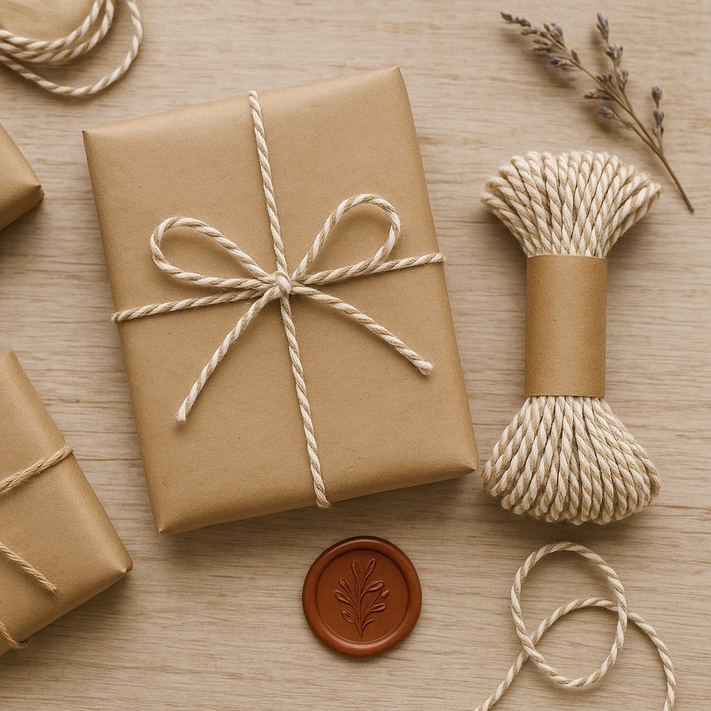 Bakers Twine 10 m x 2 mm - Dark Cream &amp; White (ea)