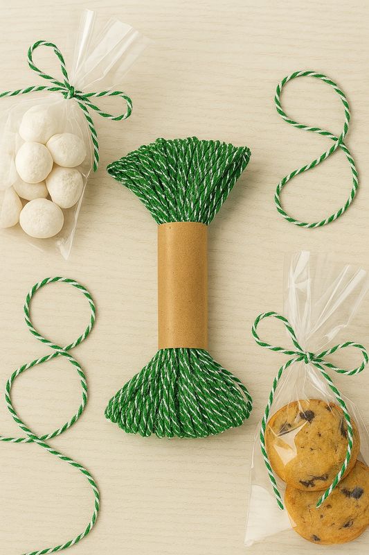 Bakers Twine 10mx2mm - Green &amp; Silver (ea)