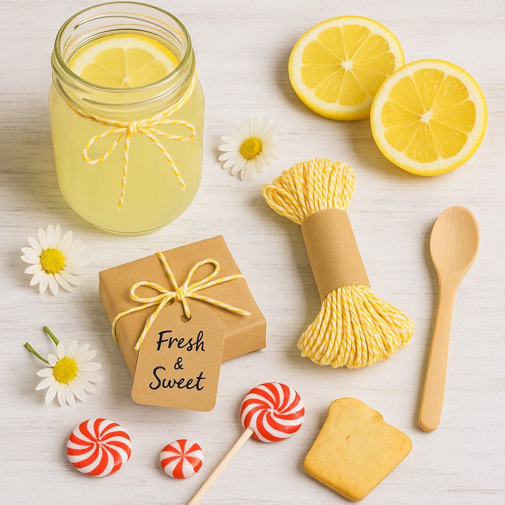 Bakers Twine 10mx2mm - Yellow &amp; White (ea)